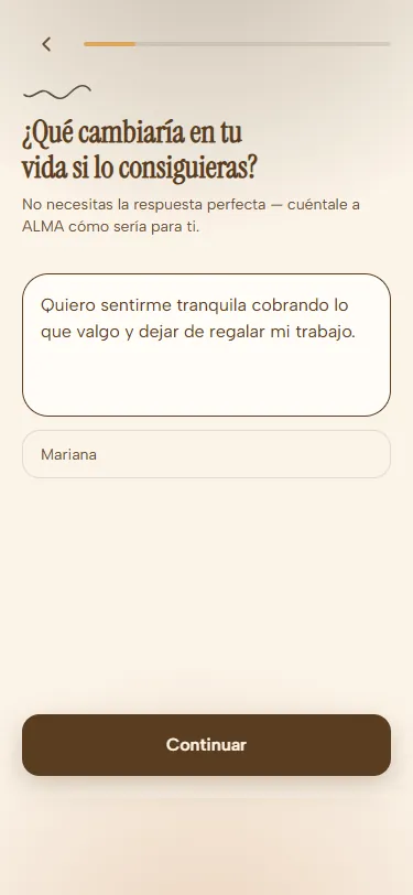 Cuéntale a ALMA lo que quieres