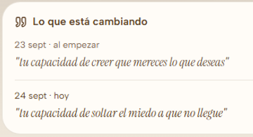 Mi Proceso: lo que está cambiando entre tu primer día y hoy